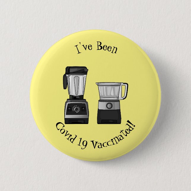 Food processor & blender cartoon illustration 2 inch round button (Front)