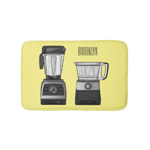 Food processor & blender cartoon illustration bath mat
