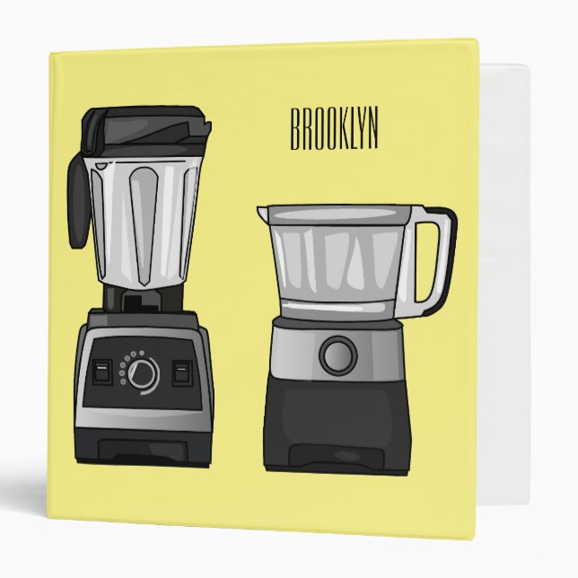 Food processor & blender cartoon illustration  binder (Front/Inside)