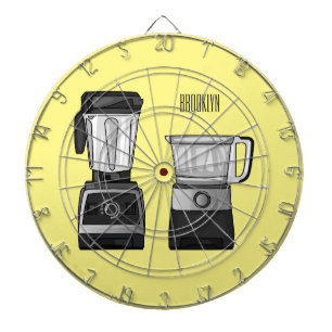 Food processor & blender cartoon illustration dartboard