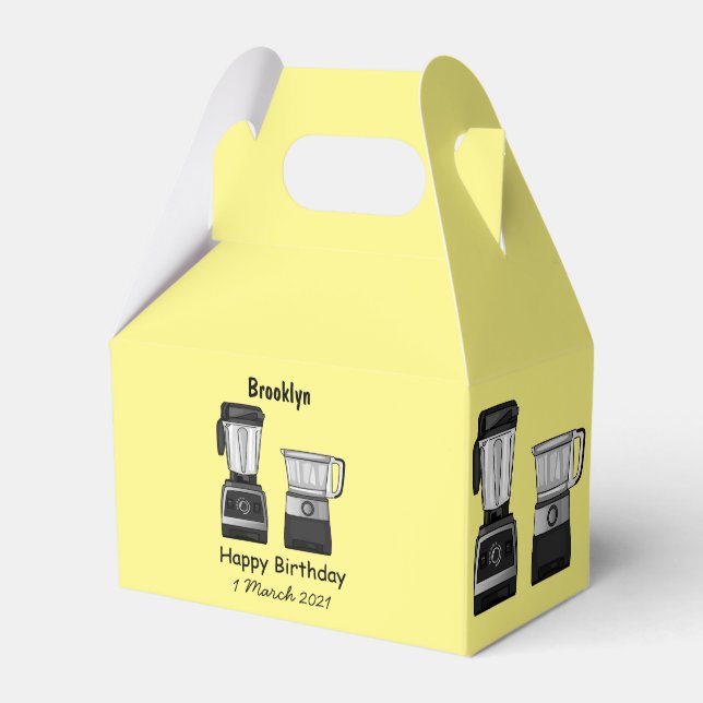 Food processor & blender cartoon illustration favor box (Front Side)