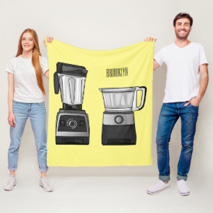 Food processor & blender cartoon illustration  fleece blanket