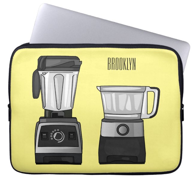 Food processor & blender cartoon illustration  laptop sleeve (Front)