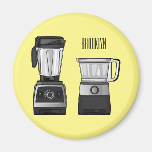 Food processor & blender cartoon illustration magnet