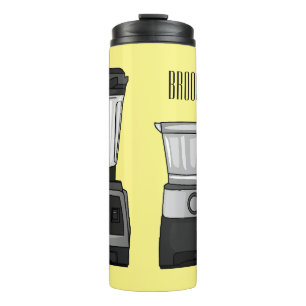 Food processor & blender cartoon illustration thermal tumbler