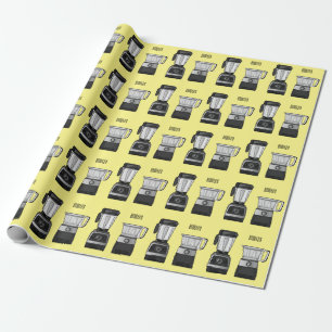 Food processor & blender cartoon illustration  wrapping paper
