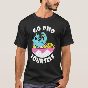 Food Pun Asian Food Cat Pho Noodle Pho Soup T-Shirt