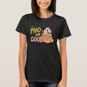 Food Pun Cat Pho Bowl Vietnamese Food  Pho Soup T-Shirt