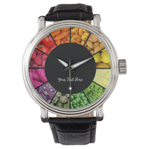 Food Rainbow Clock - Colourful Fruit and Vegetable Watch