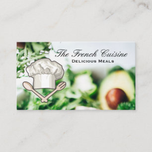Food Restaurant Salad   Chef Hat Logo Business Card