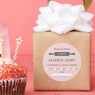 Food Safety Allergy Alert Bakery Rolling Pin Classic Round Sticker
