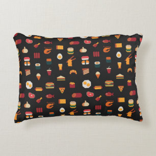 Food seamless pixel art pattern,fabric textures,is accent pillow