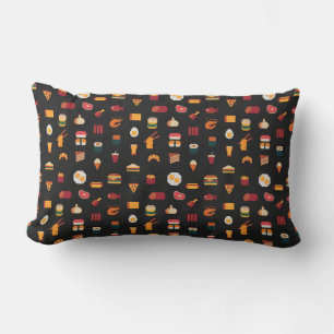 Food seamless pixel art pattern,fabric textures,is lumbar pillow
