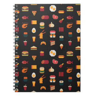 Food seamless pixel art pattern,fabric textures,is notebook