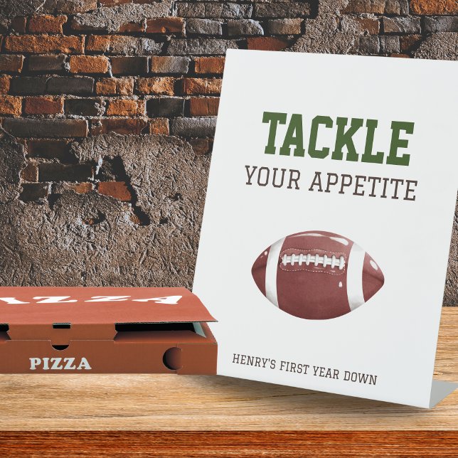 Food Sign | First Year Down Football Birthday (Food Sign - First Year Down Football Birthday)