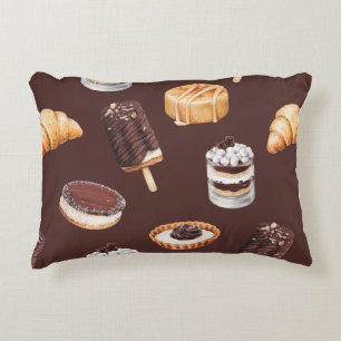 food sketch delicious beautiful desserts and pastr accent pillow