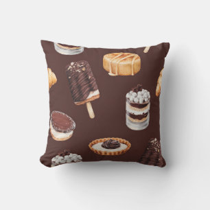 food sketch delicious beautiful desserts and pastr throw pillow