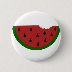 food slice fruit bitten watermelon 2 inch round button