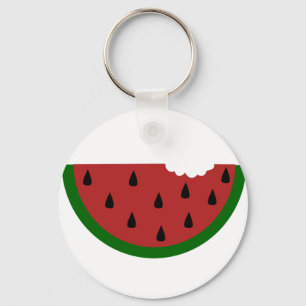 food slice fruit bitten watermelon keychain