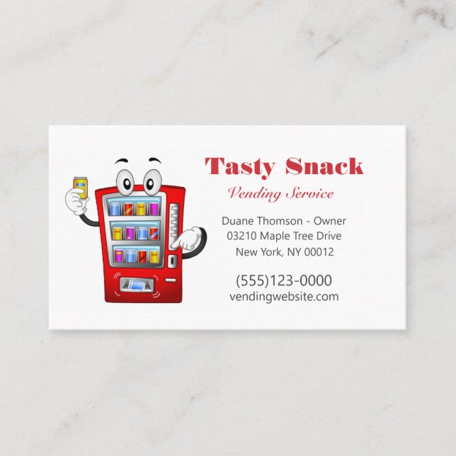 Food Snack Vendor Vending Machine Service  Busines Business Card (Front)