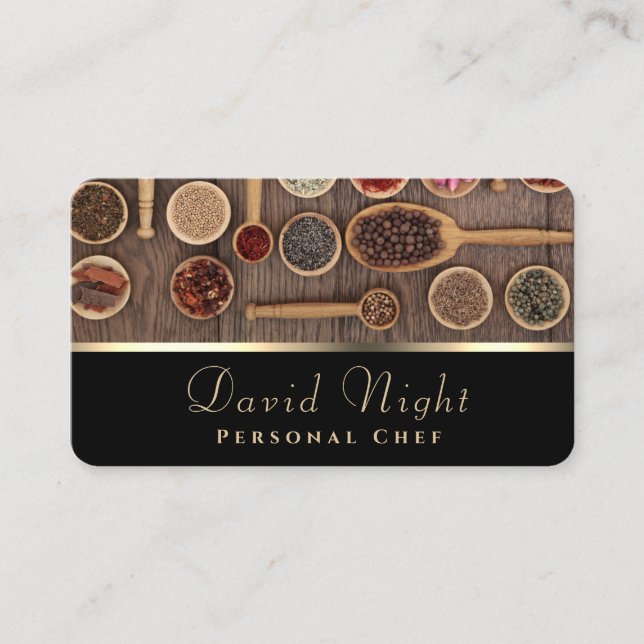 Food Spice Design Personal Chef Catering Business  Card (Front)