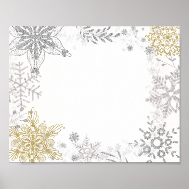 Food Station Winter Wonderland Silver Gold  Poster (Front)