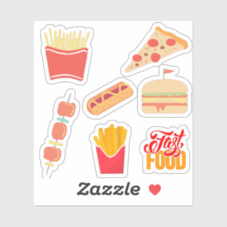Food Stickers Pack, Cute Fast Food Stickers