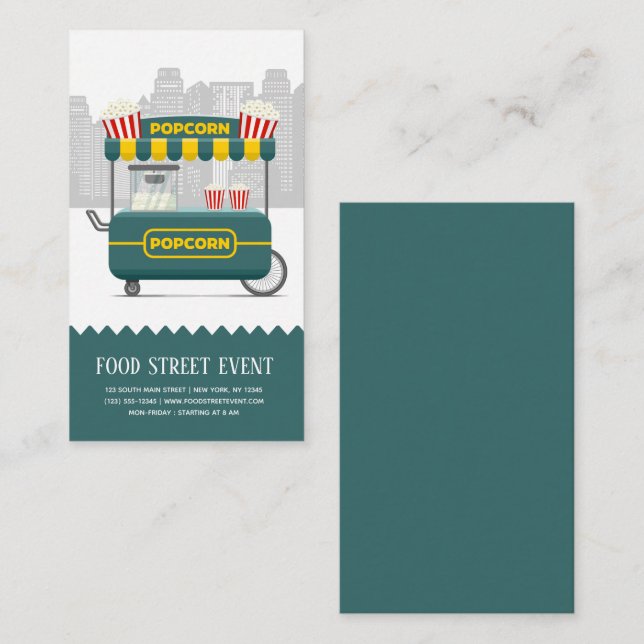 Food street popcorn snack business card (Front/Back)