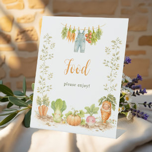 Food Table Watercolor Veggie Garden Little Sprout Pedestal Sign
