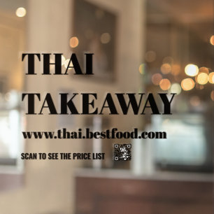 Food Takeaway Window Vinyls Transparent Cling