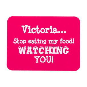 Food Thief Warning-Fridge Magnet Fun/Pink