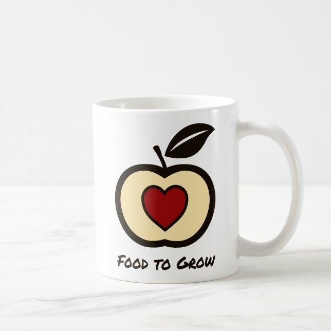 Food to Grow Logo Red & Black Apple + Heart Mug (Right)