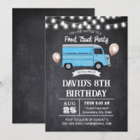Food Truck Birthday Party Rustic Chalkboard