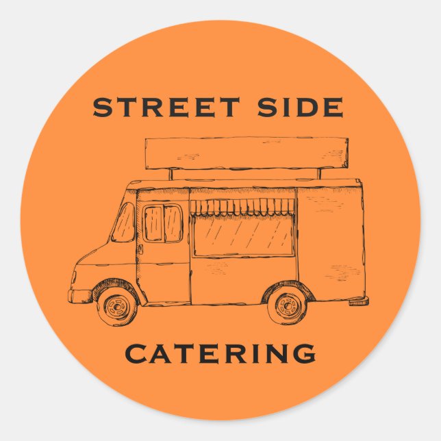Food Truck Custom Orange Sticker (Front)