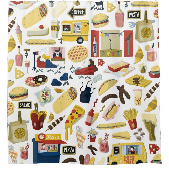 Food Truck Fest: Cartoon Pattern (Front)