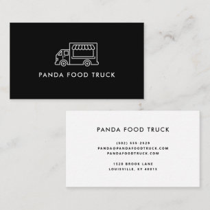 Food Truck Logo Black and White Business Card