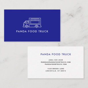Food Truck Logo Blue and White Business Card