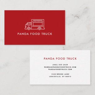 Food Truck Logo Red and White Business Card