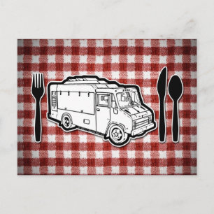 Food Truck Plate & Utensils Postcard