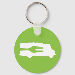 Food Truck: Side/Fork (Green) Keychain