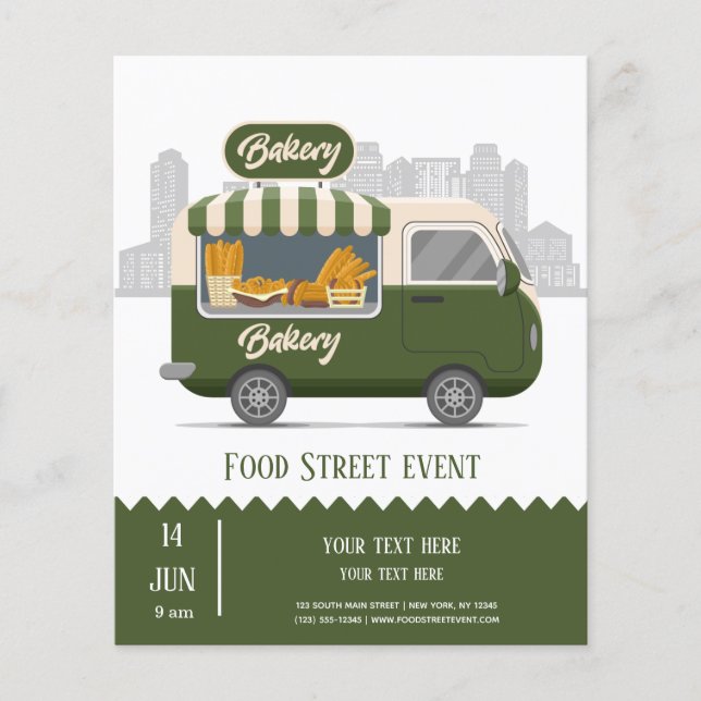 Food truck street bakery flyer (Front)