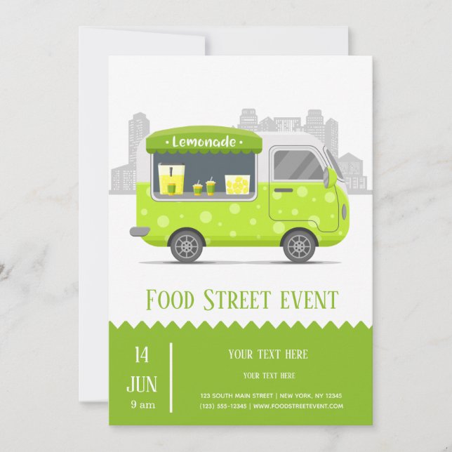 Food truck street lemonade invitation (Front)