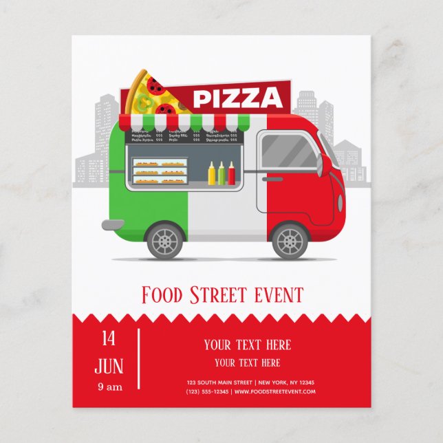 Food truck street pizza flyer (Front)