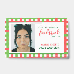 Food Truck Summer Event Photo Employee ID Badge