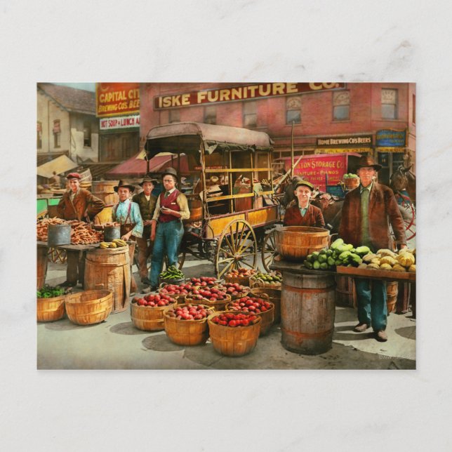 Food - Vegetables - Indianapolis Market 1908 Postcard (Front)