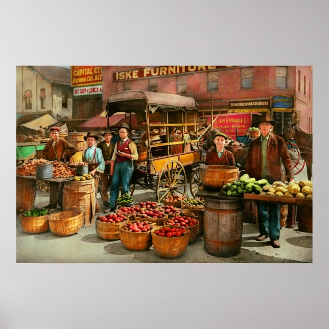 Food - Vegetables - Indianapolis Market 1908 Poster (Front)