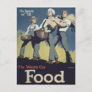 Food WWI - Vintage Cartoon Postcard