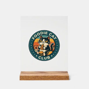 Foodie Cat Cute Kitty Design - Foodie Cat Club_1 Acrylic Sign