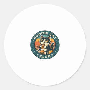 Foodie Cat Cute Kitty Design - Foodie Cat Club_1 Classic Round Sticker