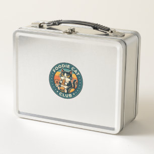 Foodie Cat Cute Kitty Design - Foodie Cat Club_1 Metal Lunch Box